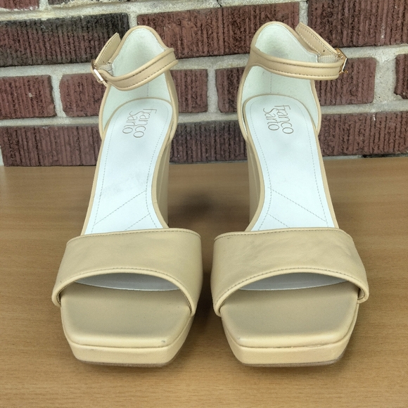 NWOT Franco Sarto Dima Genuine Leather Heeled Sandals in Beige Sz. 9 - Picture 9 of 13